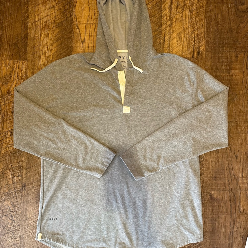 Men’s BYLT Basics Drop Cut Hooded Henley, XXL